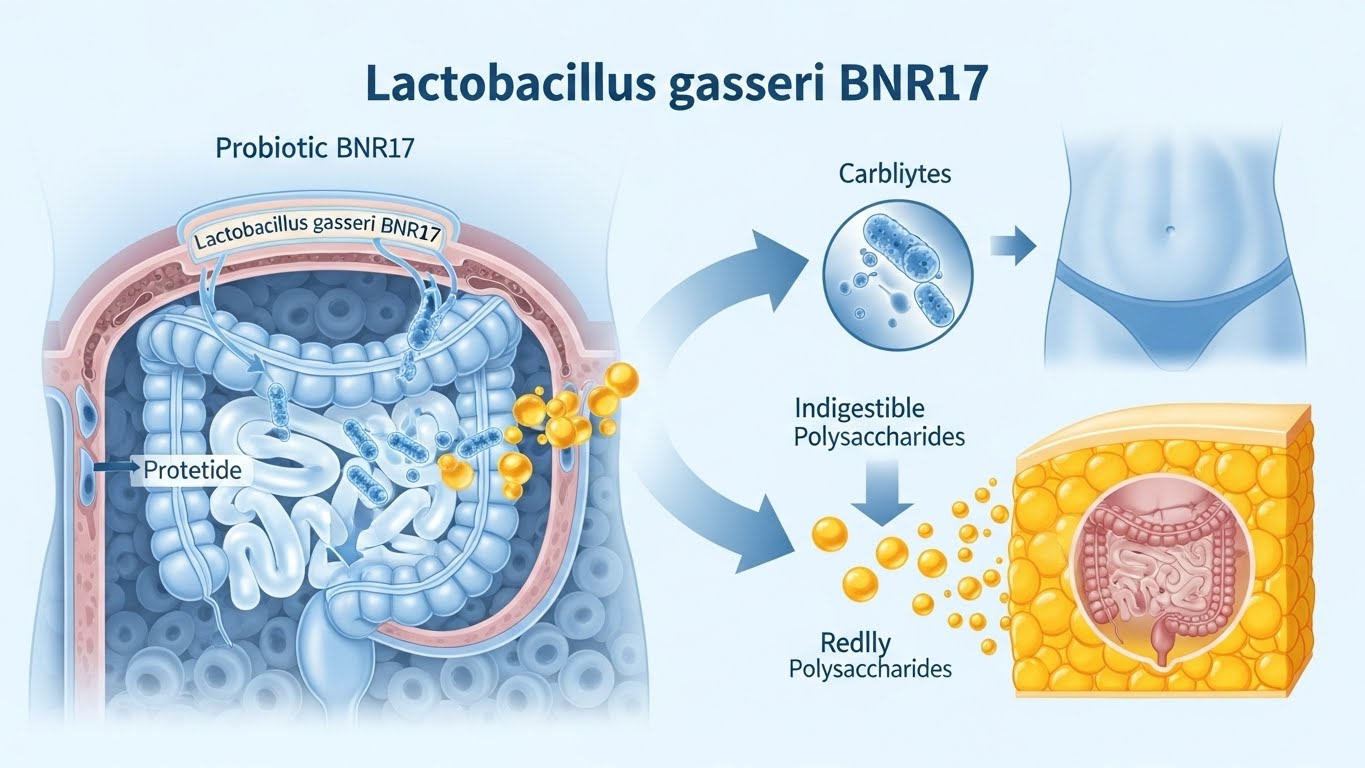 BNR17 다이어트 유산균 체지방 감소 원리 인포그래픽