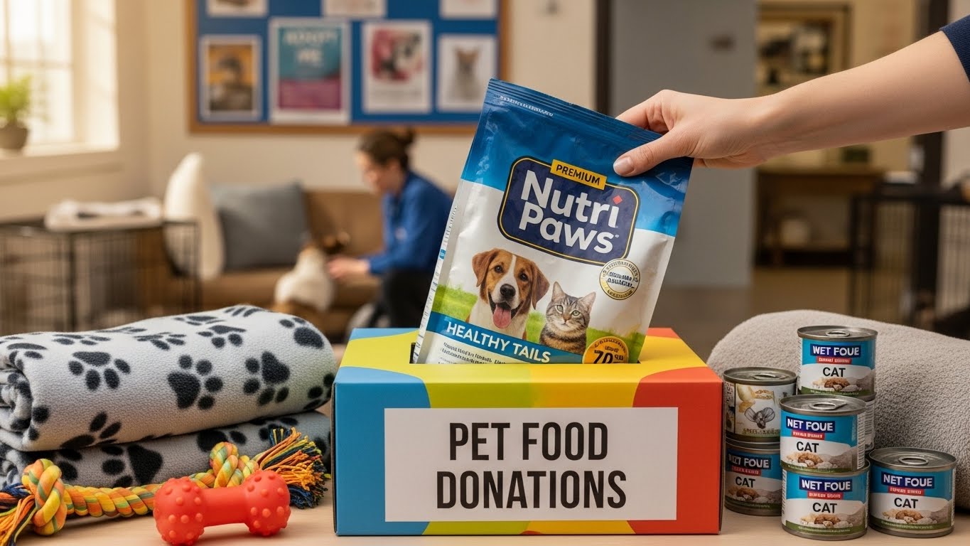 유기동물 보호소에 사료와 담요를 기부하는 따뜻한 손길