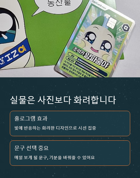 실물은 사진보다 화려합니다