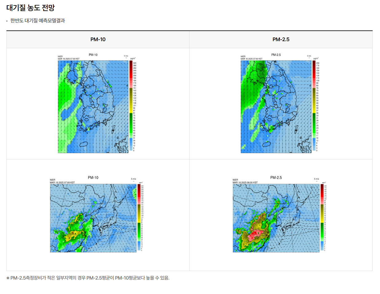 오늘,내일,모레 대기정보 확인