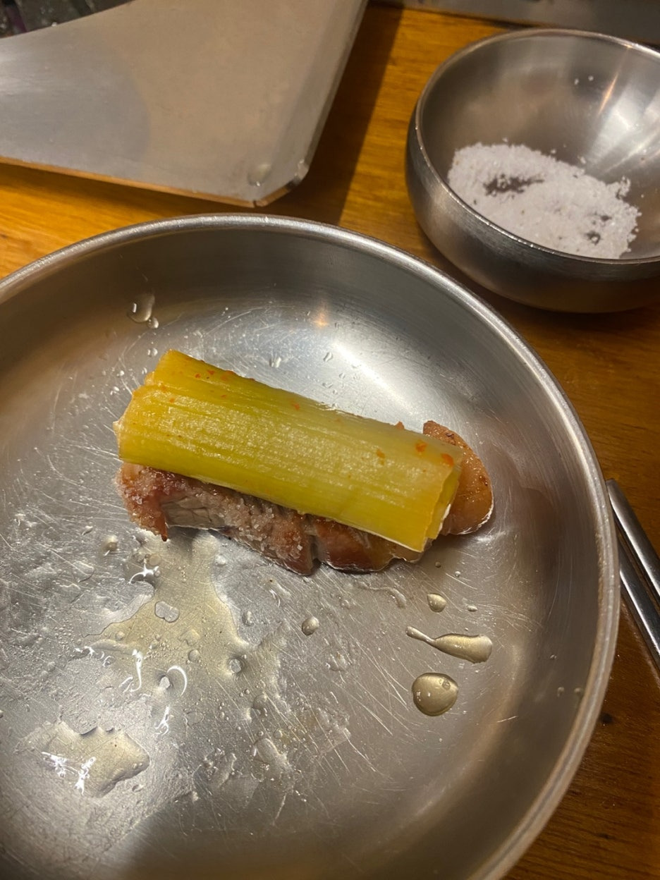 대파김치와 삼겹살