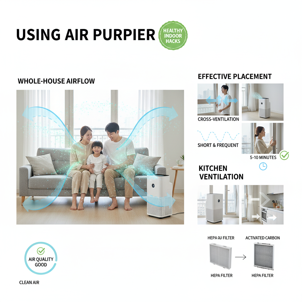 실내환기, 환기방법, 아침환기, 겨울환기, 실내공기질, CO2관리, VOC관리, 미세먼지환기, 가정환기, 공기청정기활용