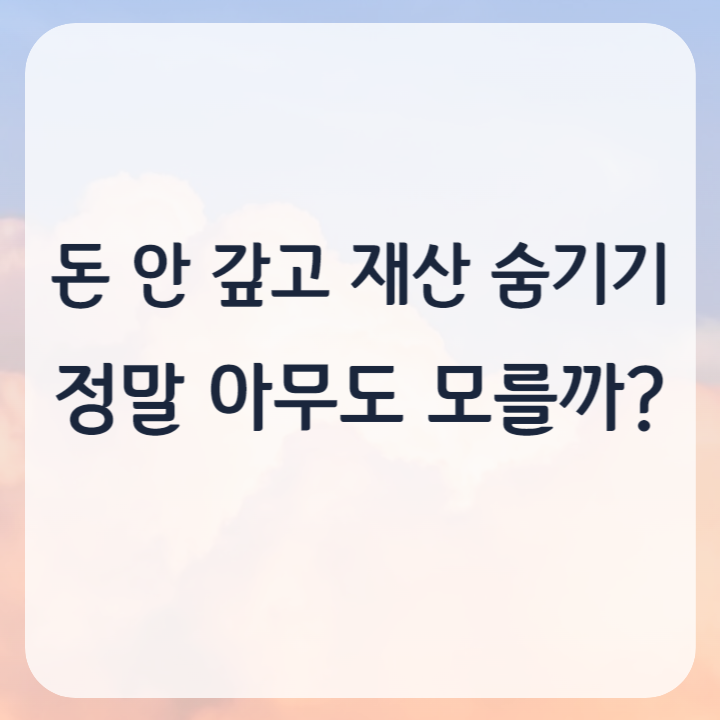 돈 안 갚고 재산 숨기기