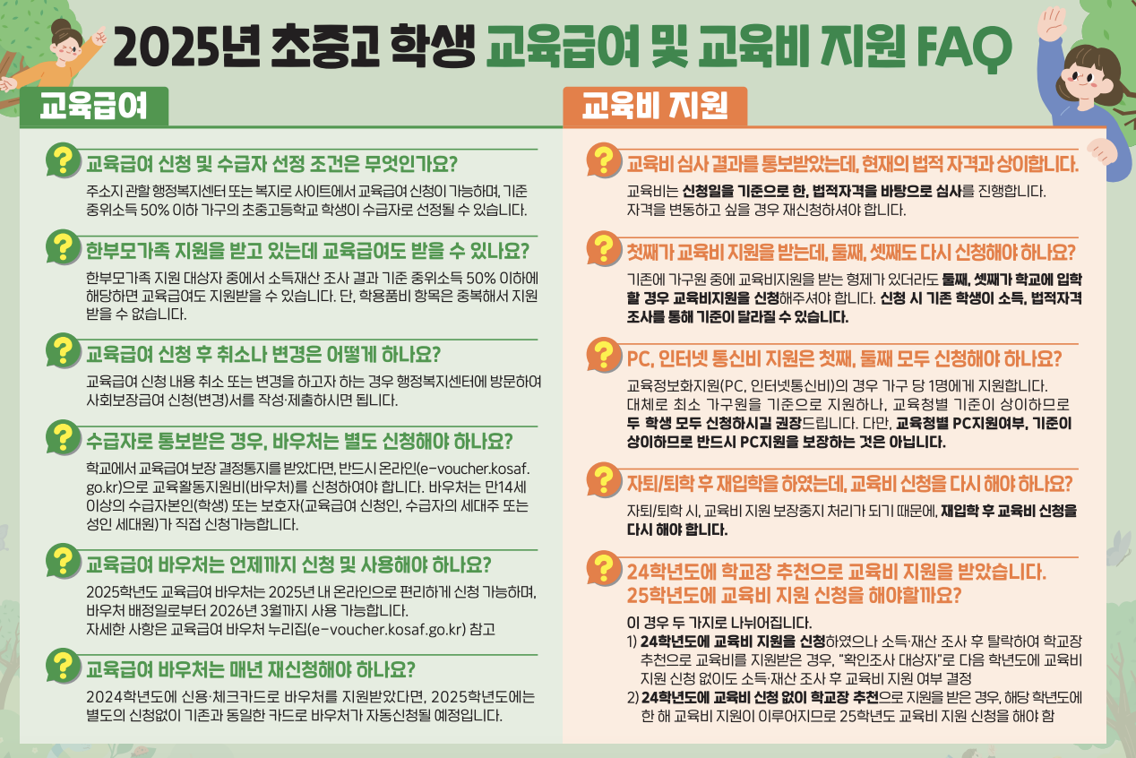 2025 교육급여 바우처 자주 묻는 질문 관련 사진