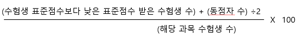 백분위점수 산출공식