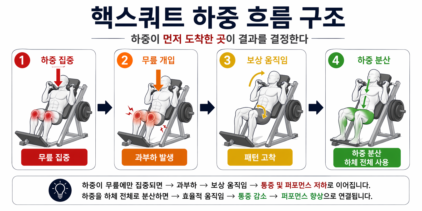 &ldquo;핵스쿼트 하중 흐름 구조&rdquo;