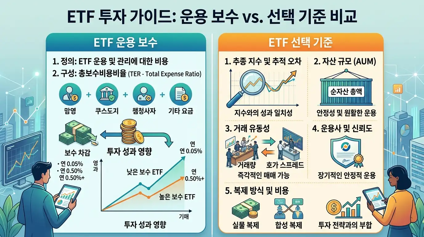 ETF 투자 선택 기준 운용보수 비교