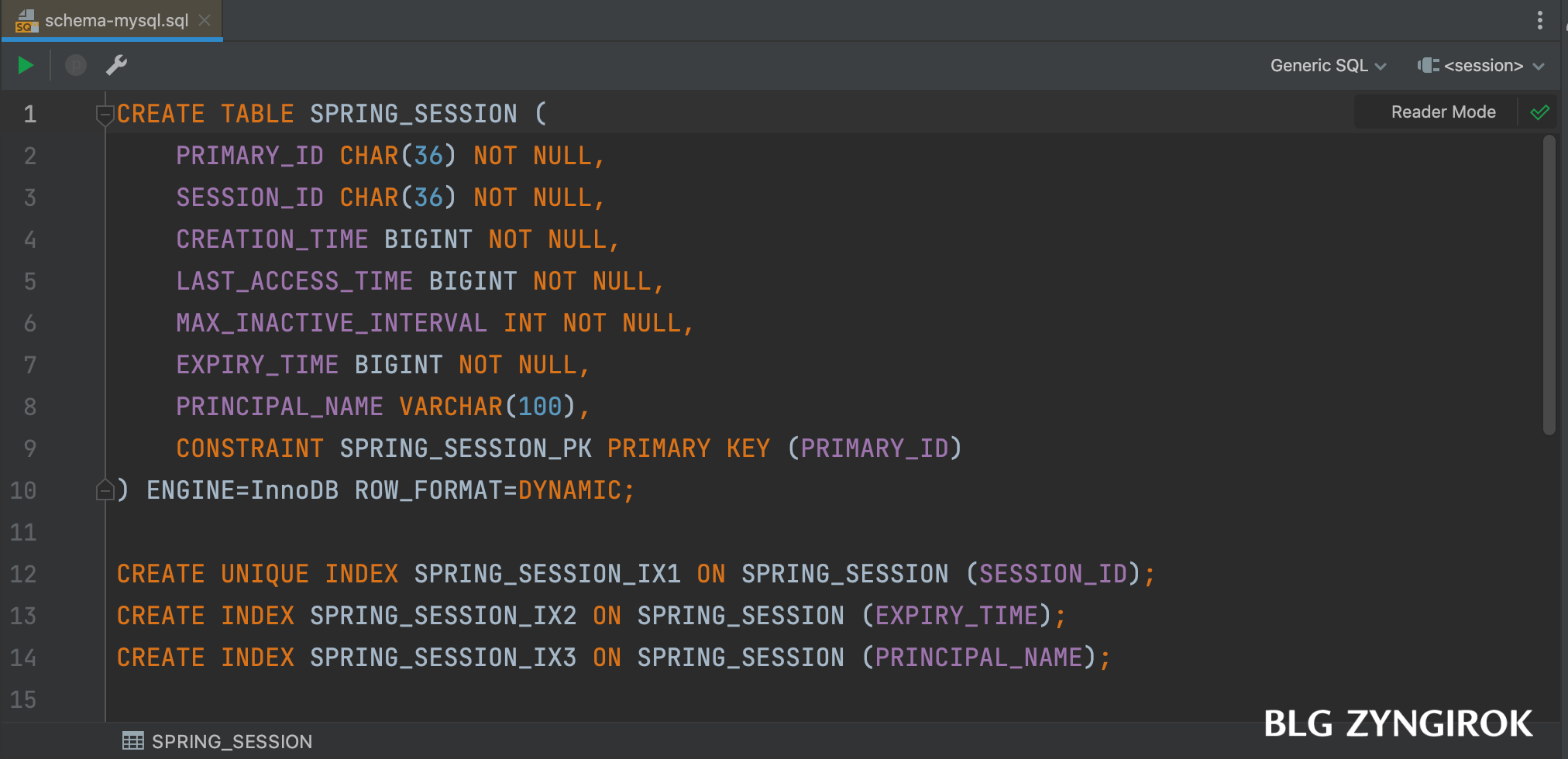 session-테이블을-생성하는-쿼리문이다.