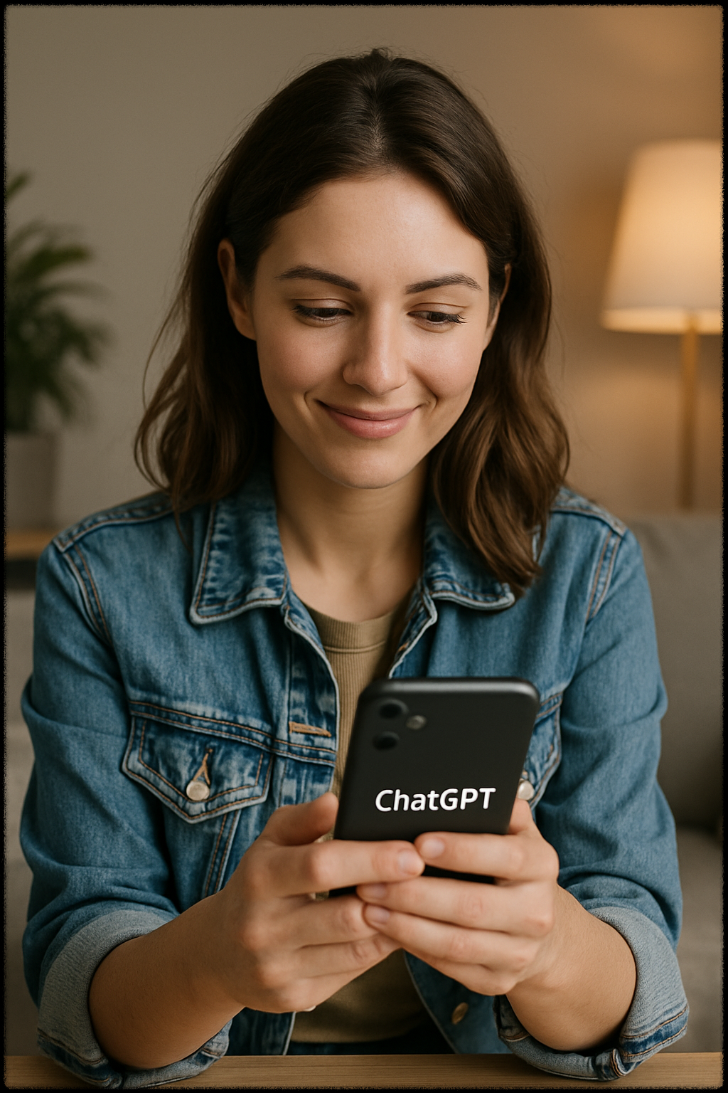 스마트폰을 보며 부업 수익을 계획하는 여성