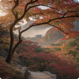 2025년 단풍 절정 시기 &ndash; 강원&middot;경상 단풍 명소 가상 이미지