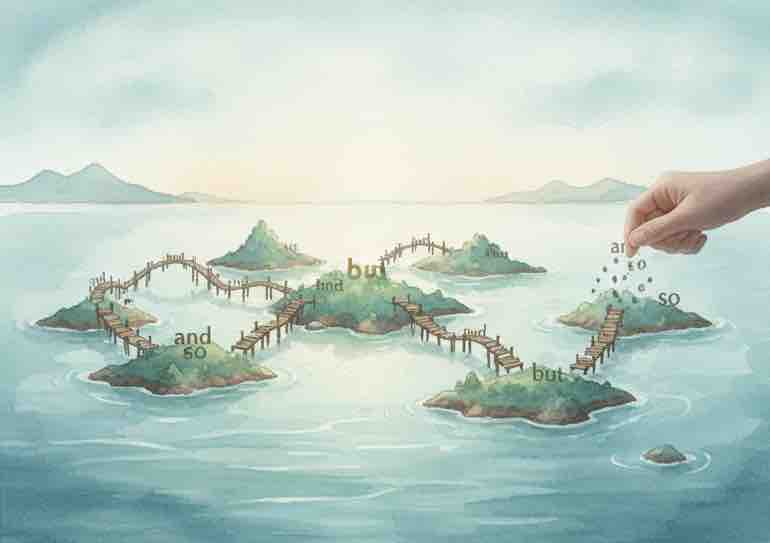 접속사 사용을 최소화하세요.