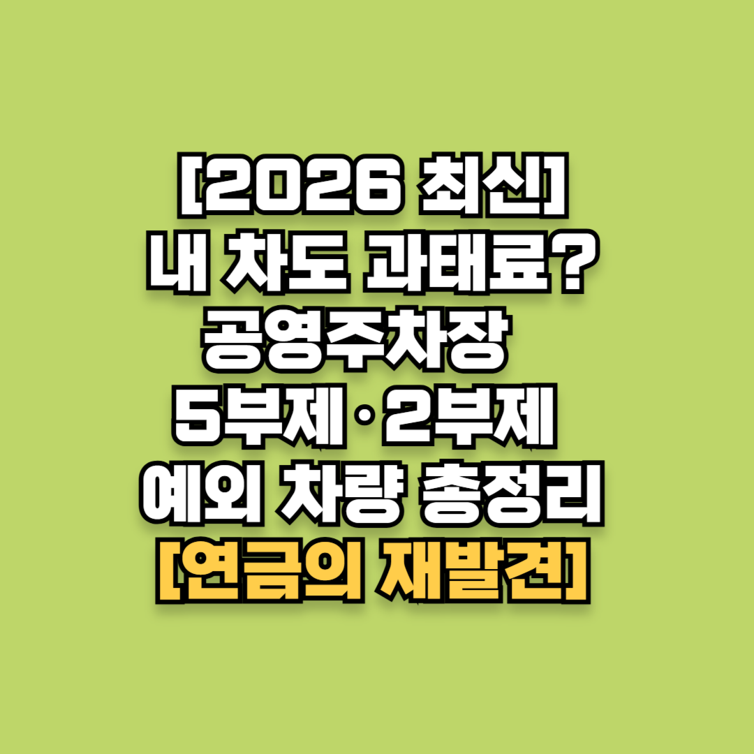 [2026 최신] 내 차도 과태료? 공영주차장 차량 5부제&middot;2부제 예외 차량 총정리