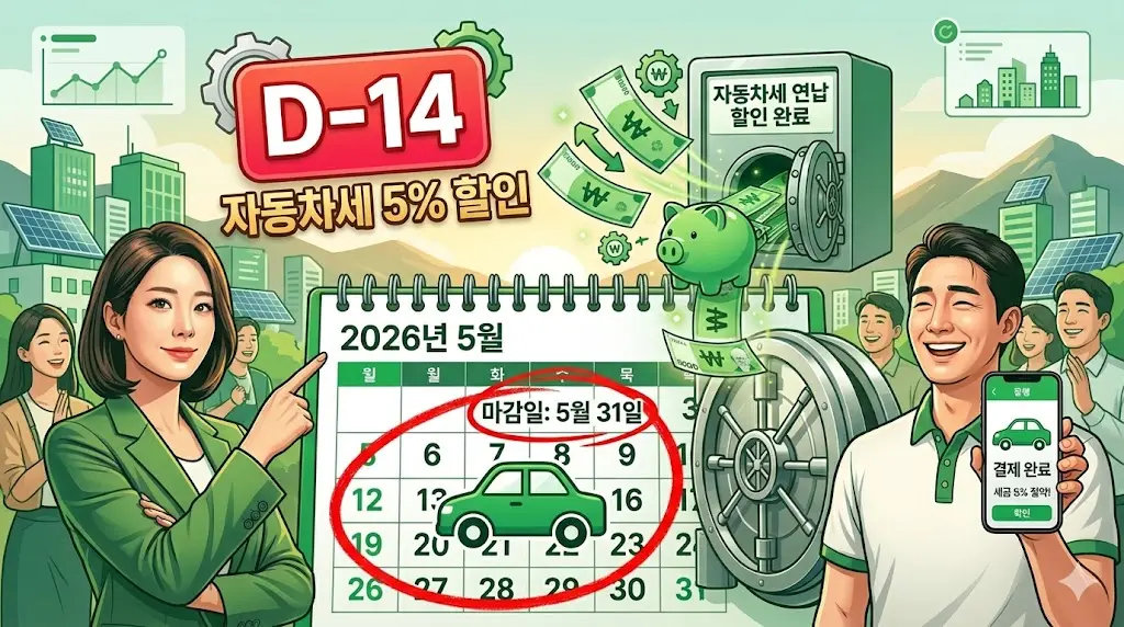 자동차세 연납 2026 5월 마감 위택스 신청 방법 할인율 하반기 5프로 절약