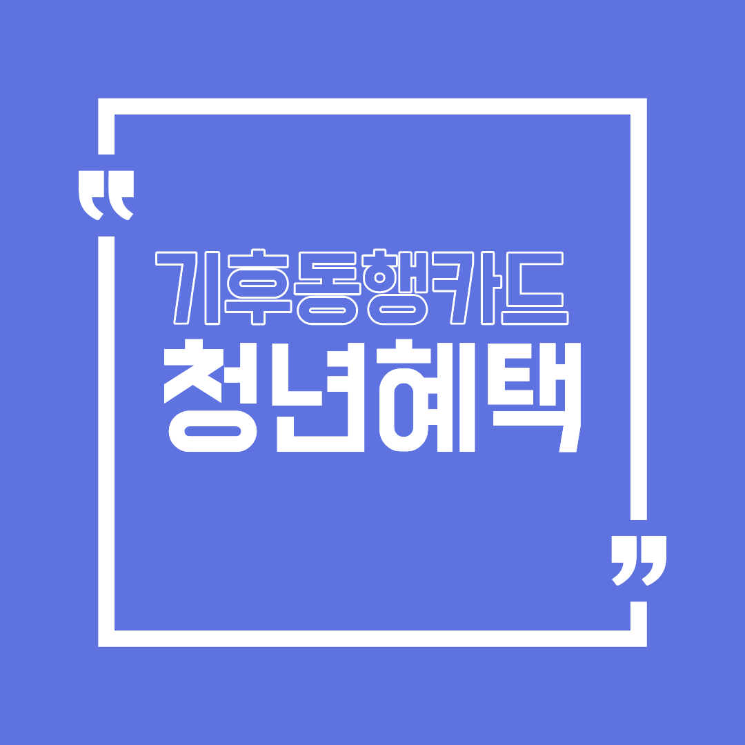 기후동행카드 청년혜택