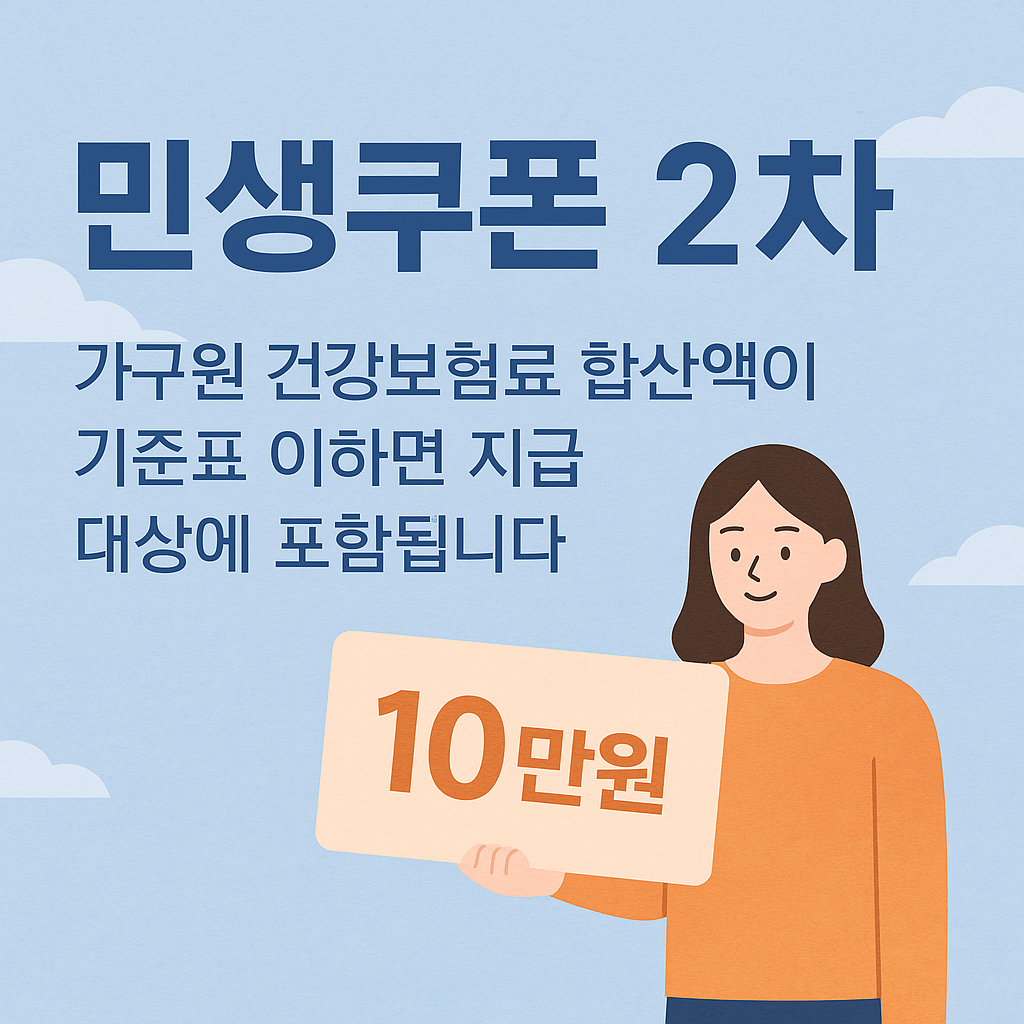 민생쿠폰2차 지급 기준&middot;신청방법 총정리｜2025년 최신 안내