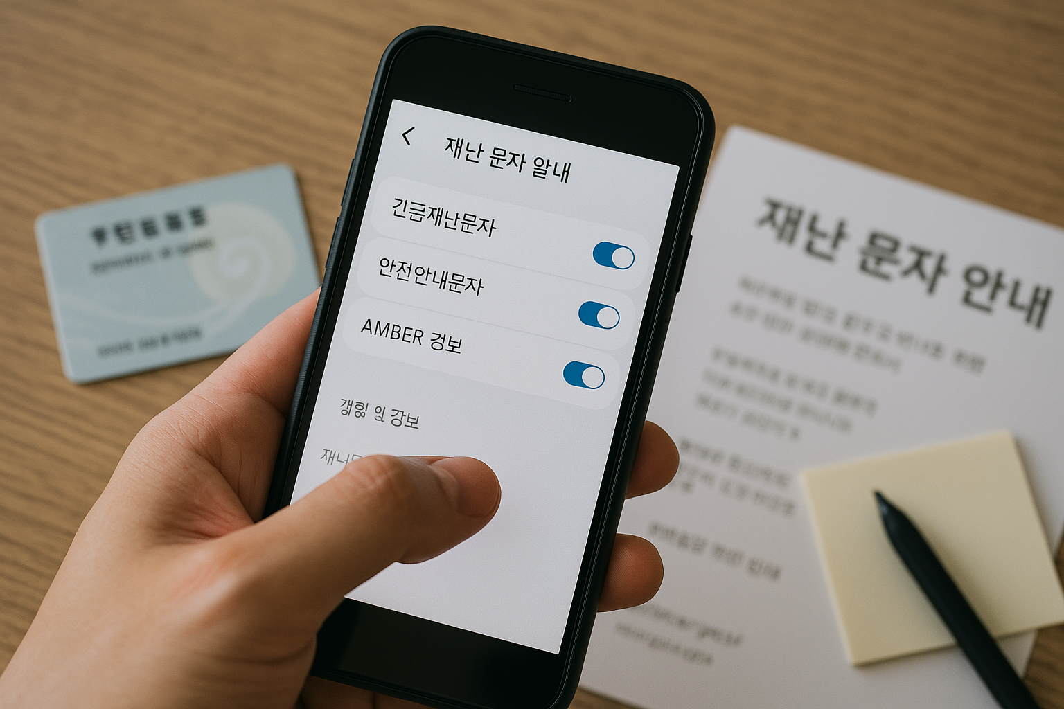 재난 문자 알림 설정 관련 사진