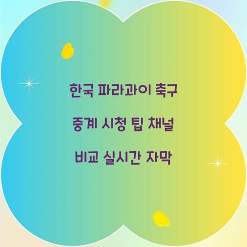 한국 파라과이 축구 중계