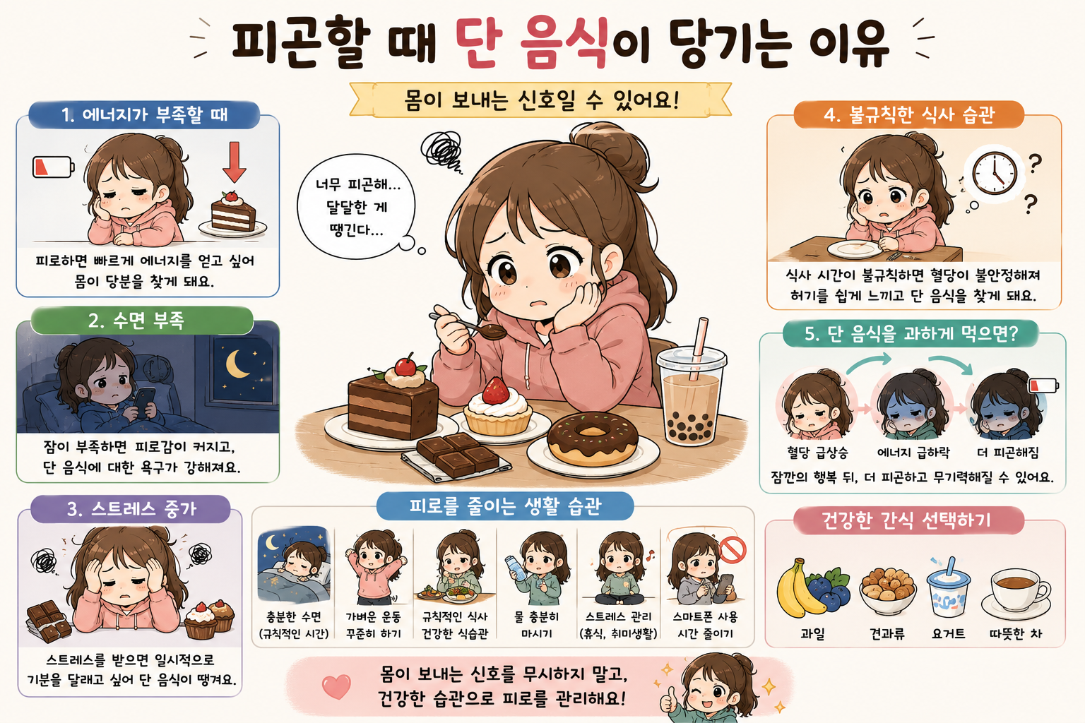 피곤할 때 단 음식이 당기는 이유