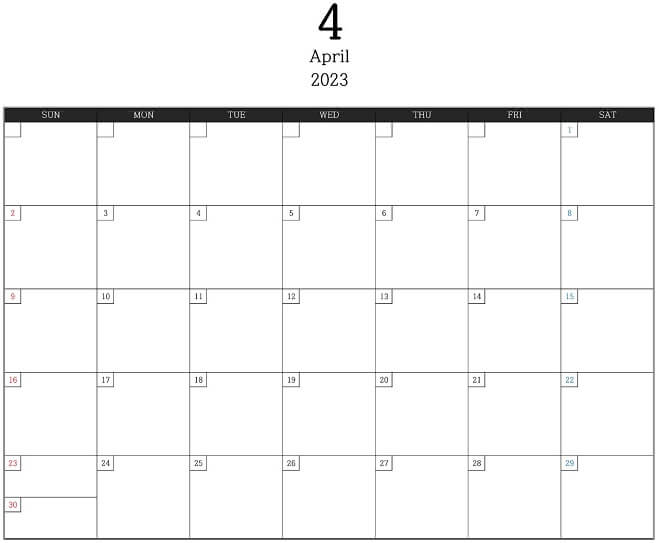 2023년_4월_달력