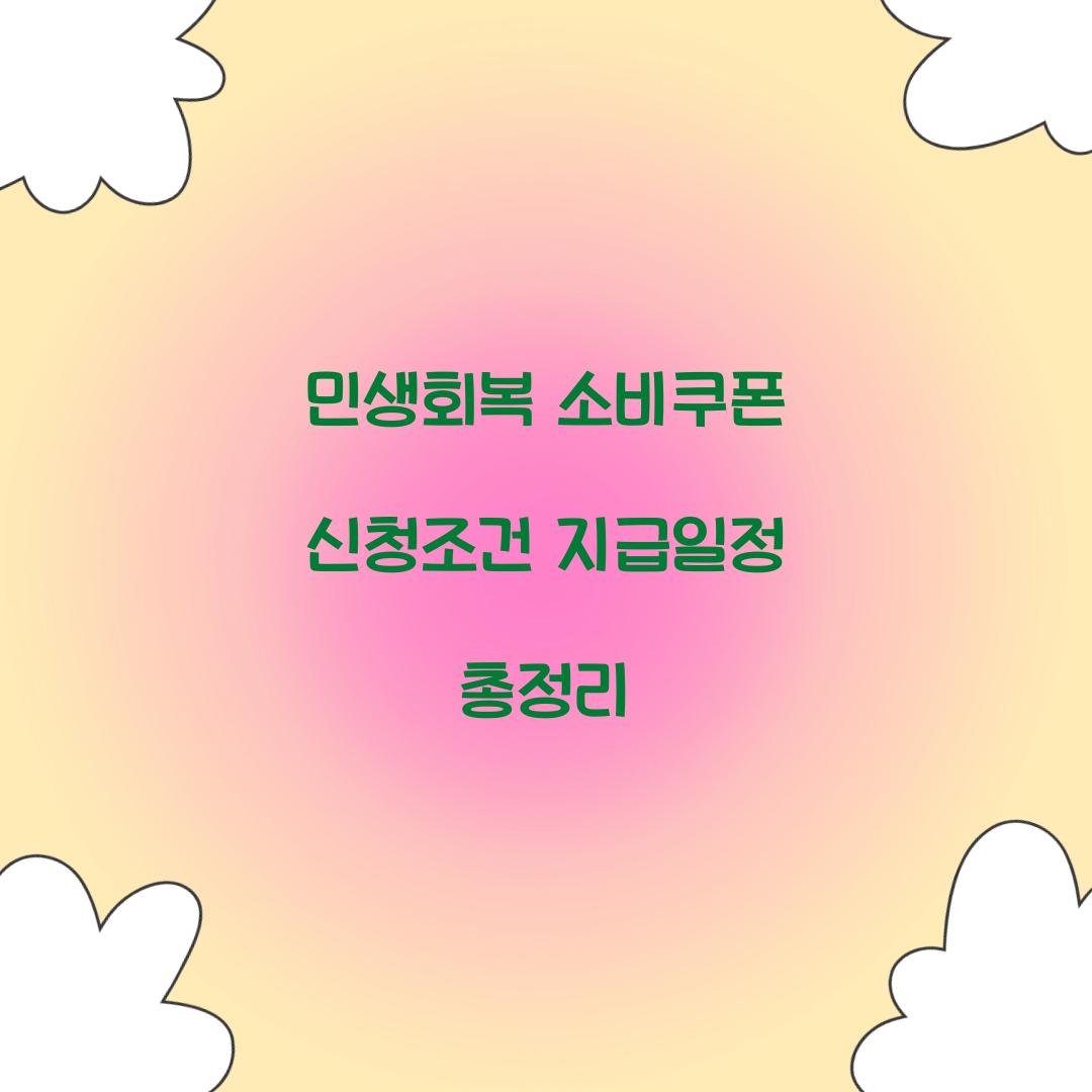 민생회복 소비쿠폰