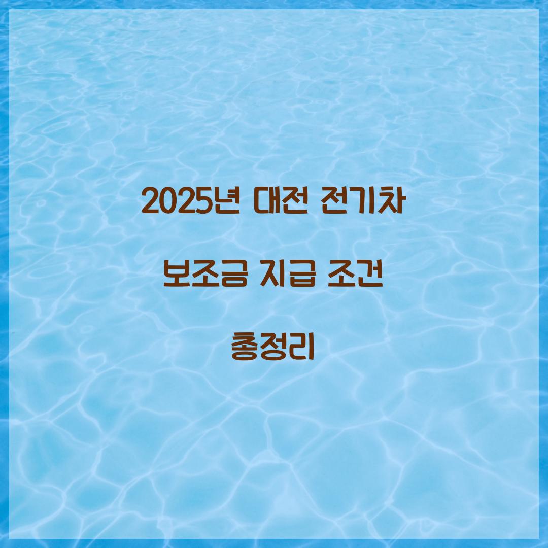 대전 전기차 보조금