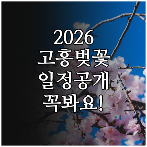 2026 고흥 벚꽃 축제 일정 예상 ..