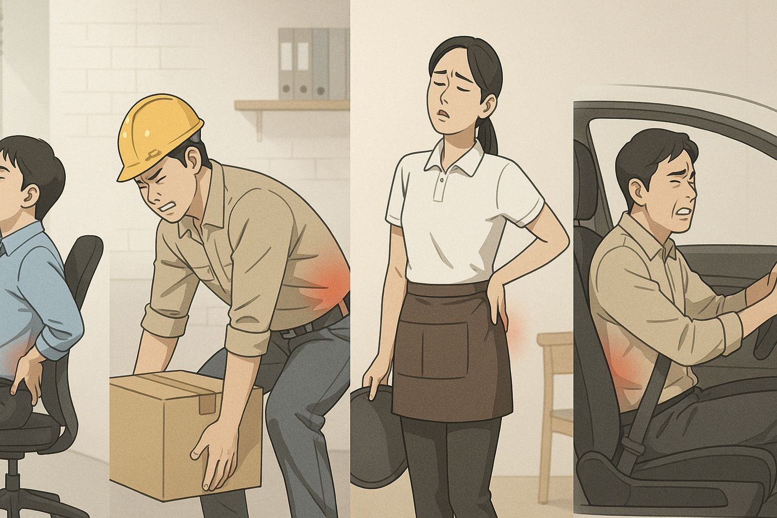 직업별 허리 통증 원인