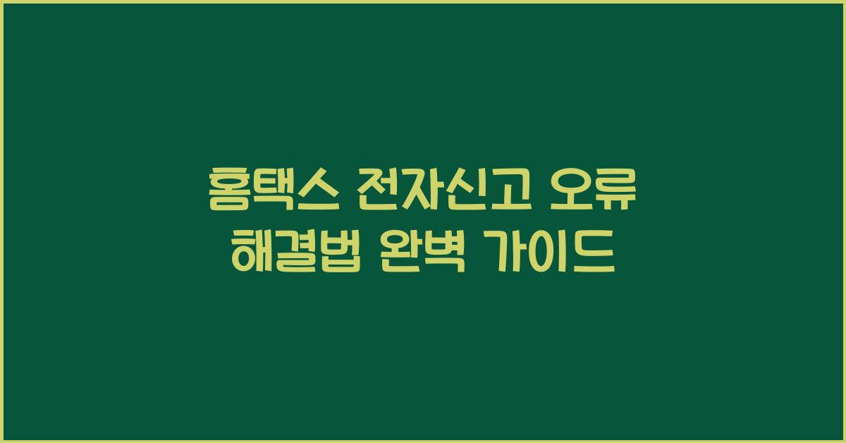 홈택스 전자신고 오류 해결법