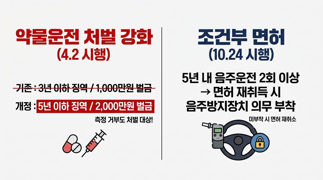 2026년 약물운전 처벌 강화 조건부 면허 제도