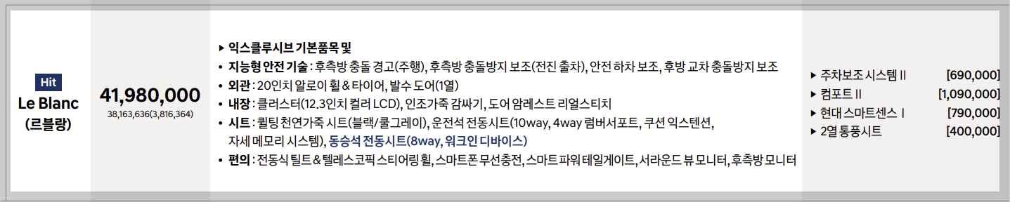 팰리세이드 가격