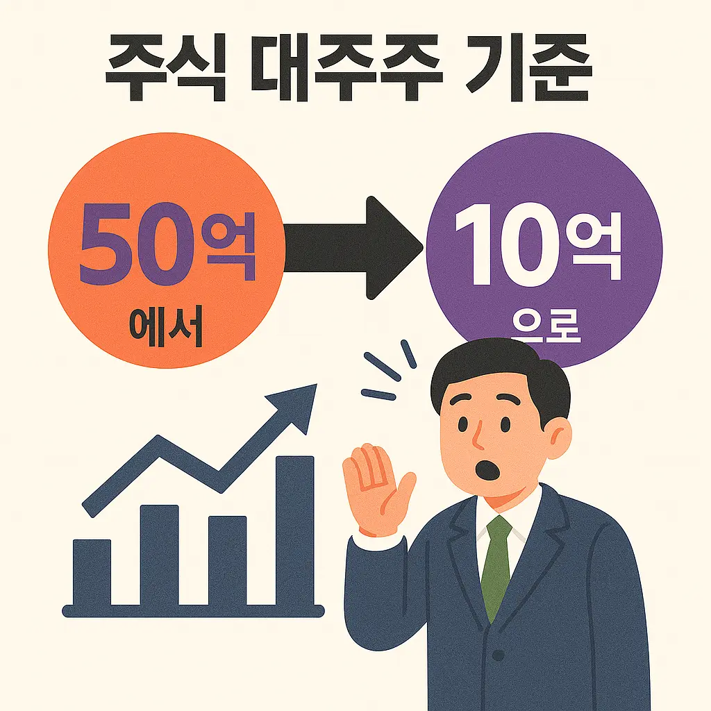 대주주 기준 10억 하향 양도세