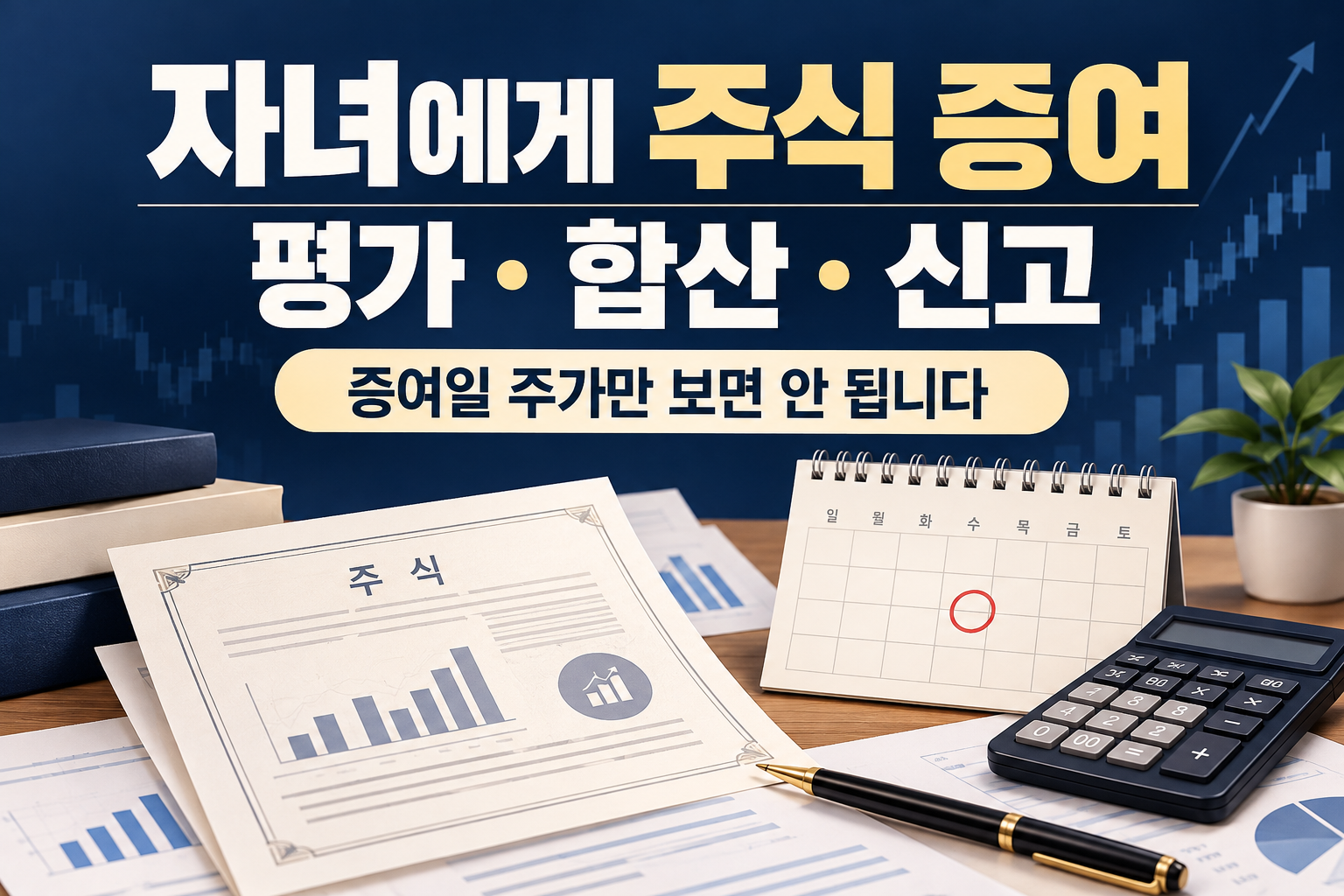 부모가 자녀에게 주식 증여할 때 - 평가금액·10년 합산·신고 준비 확인