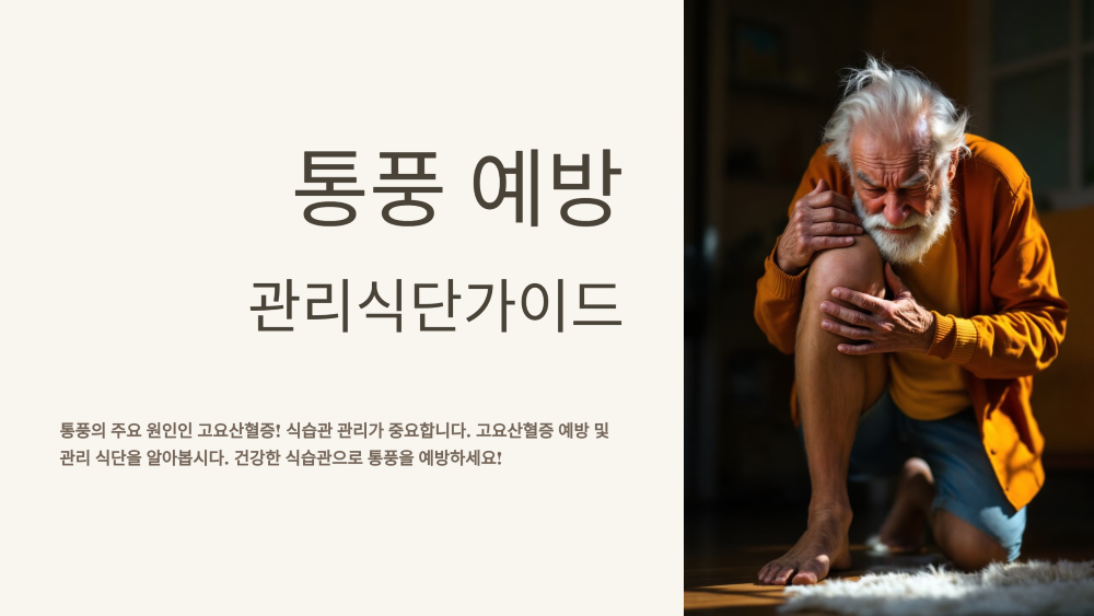 통풍(고요산혈증) 증상과 관리 식단 가이드와
