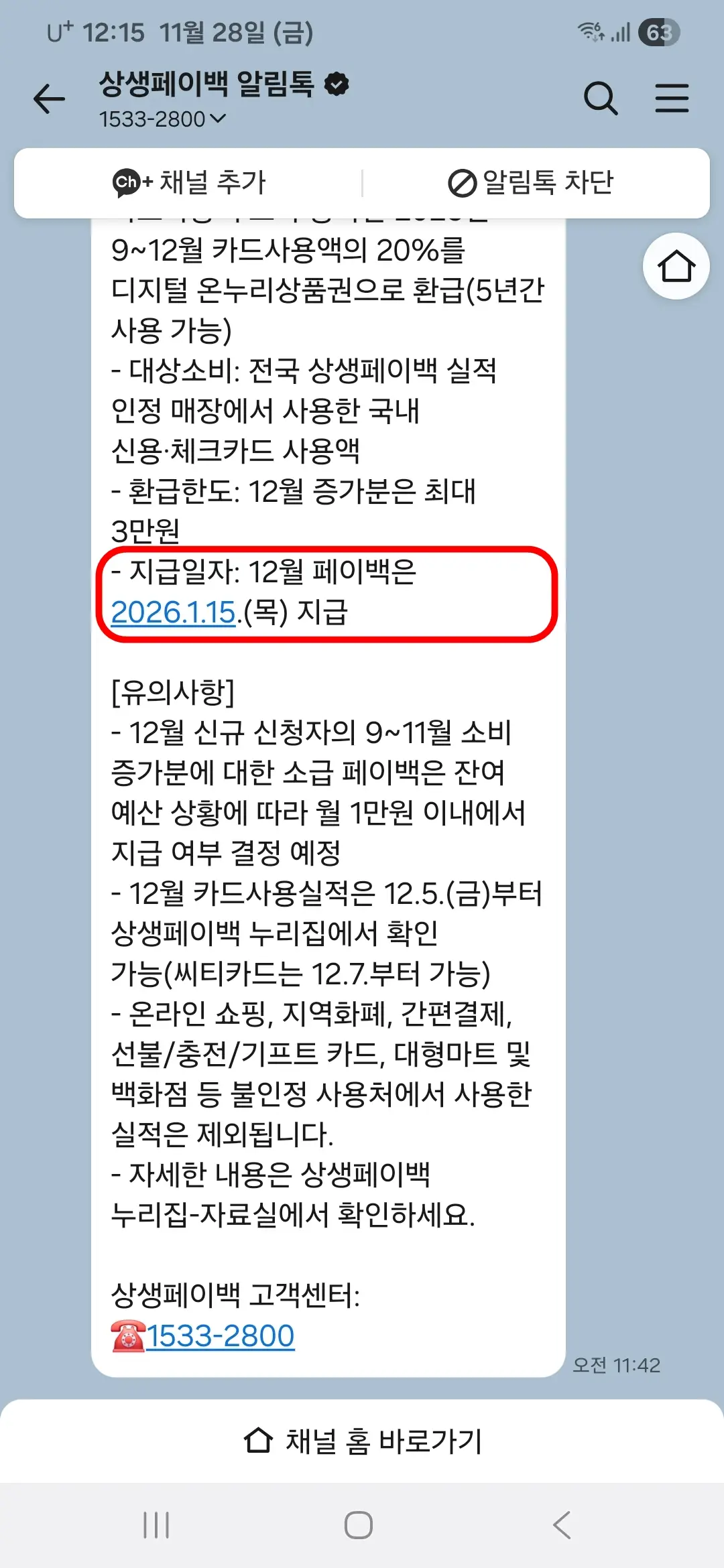 상생페이백-지급일자