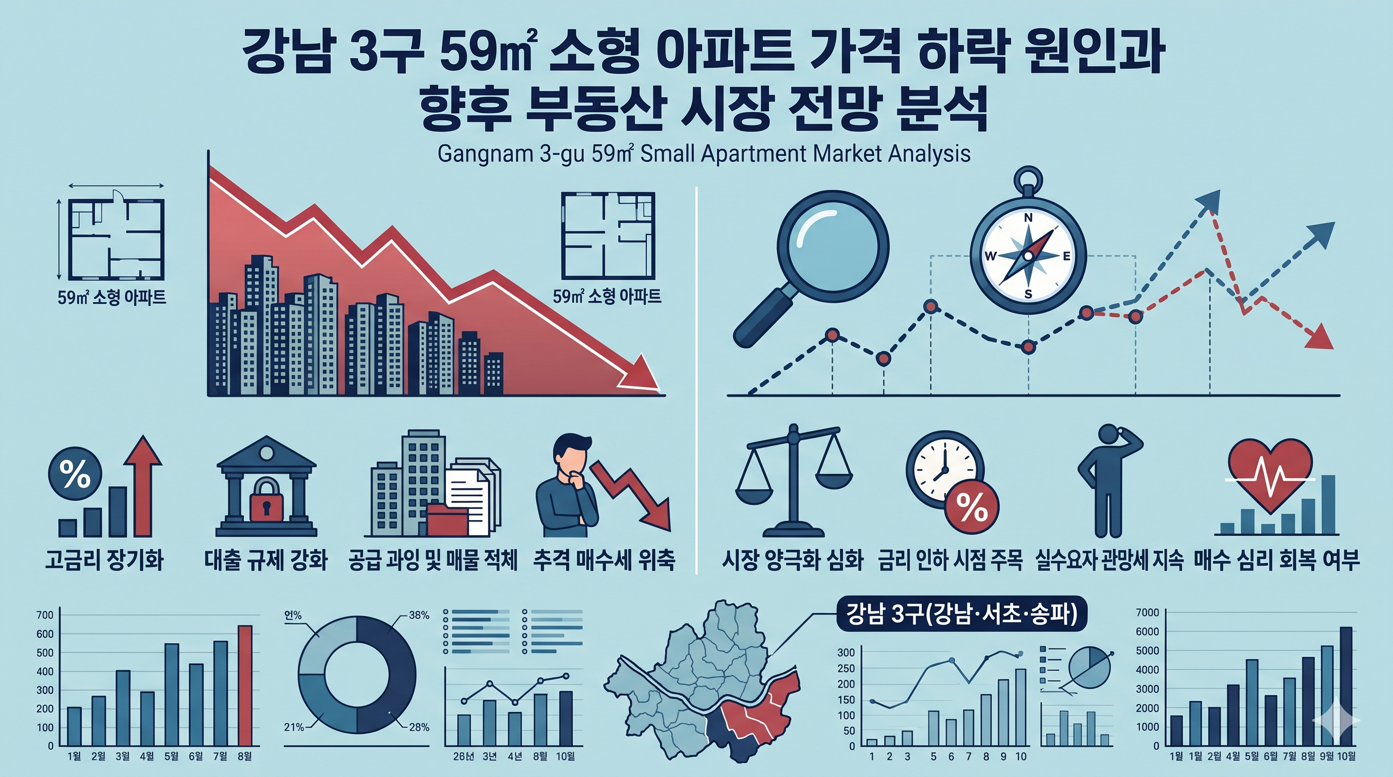 강남 3구 59㎡ 소형 아파트 가격 하락 원인과 향후 부동산 시장 전망 분석