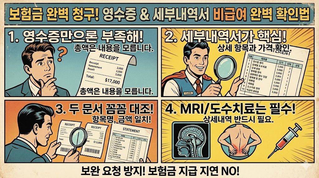 영수증과 세부내역서로 비급여 항목 확인하는 방법 단계별 안내