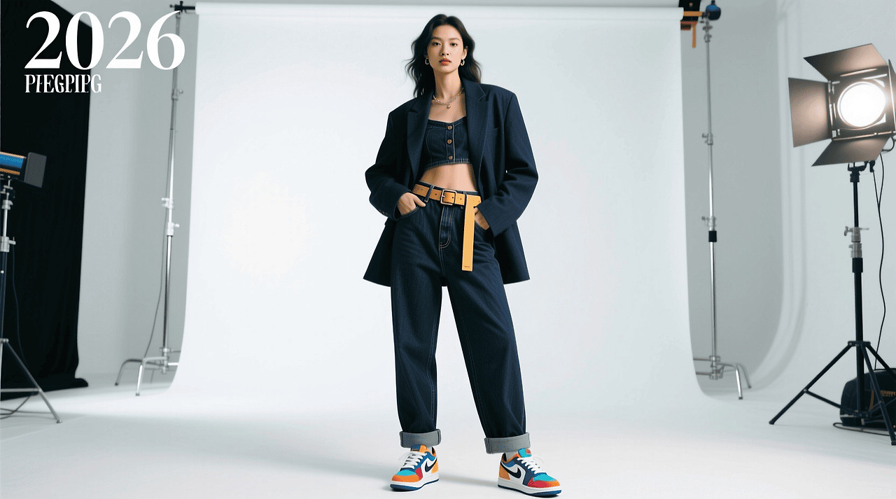 2026년 패션 트렌드를 모두 활용한 완성된 스타일링 룩