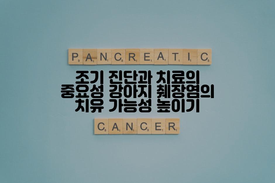 조기 진단과 치료의 중요성 강아지 췌장염의 치유 가능성 높이기