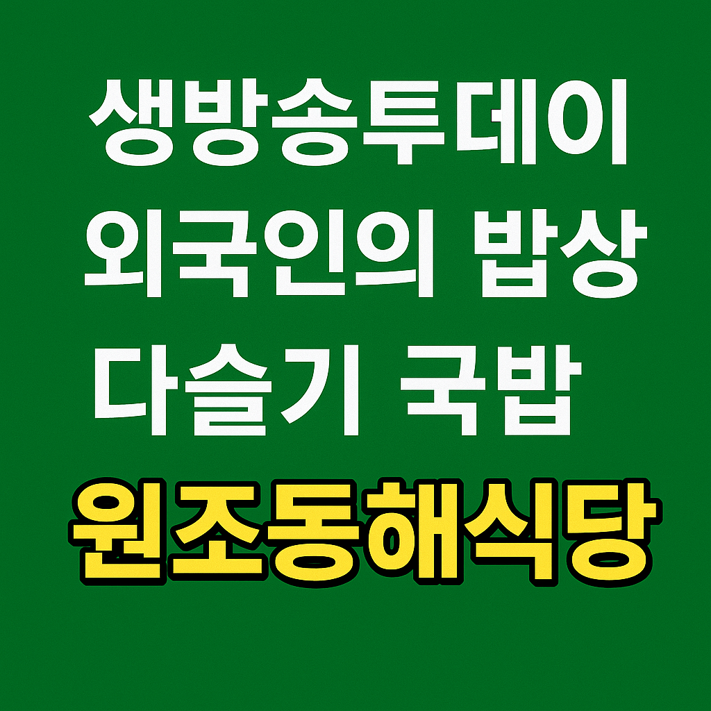 생방송투데이 외국인의 밥상 충북 영동군 황간 다슬기 국밥 맛집 원조동해식당 생방송투데이 3775회