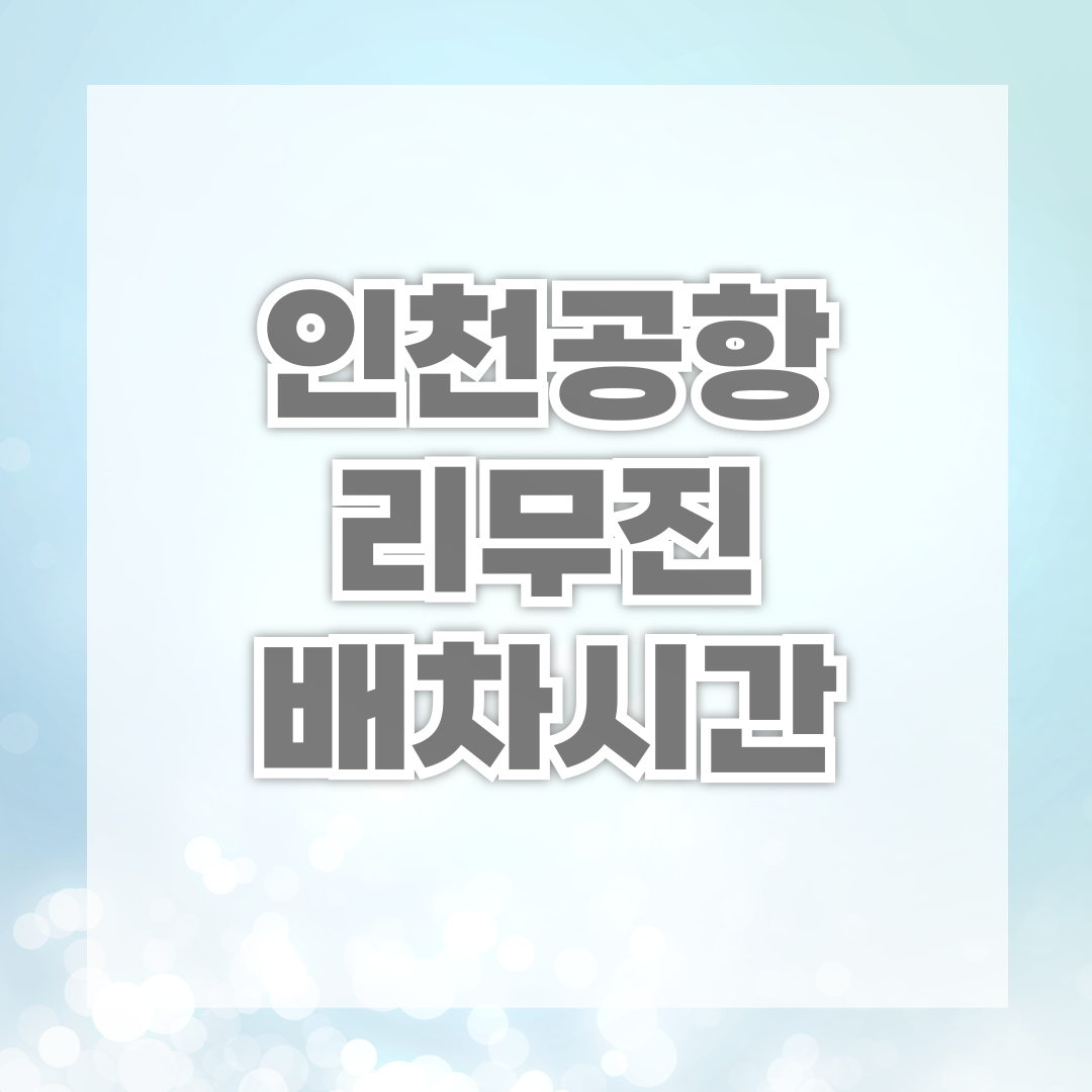 인천공항 리무진 배차시간