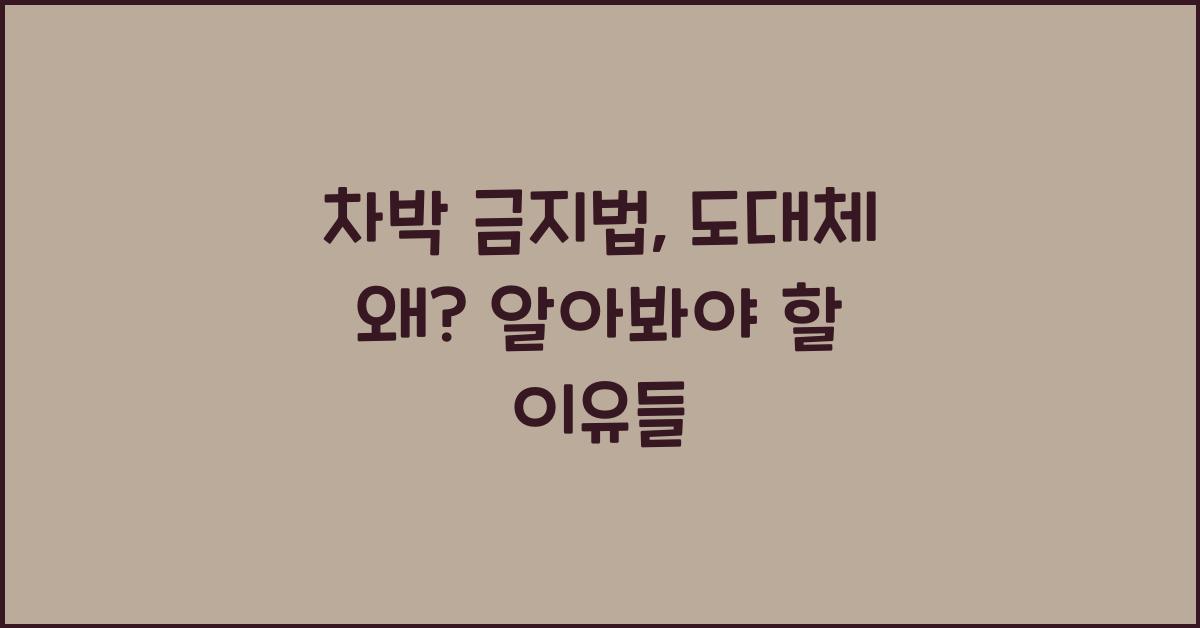 차박 금지법