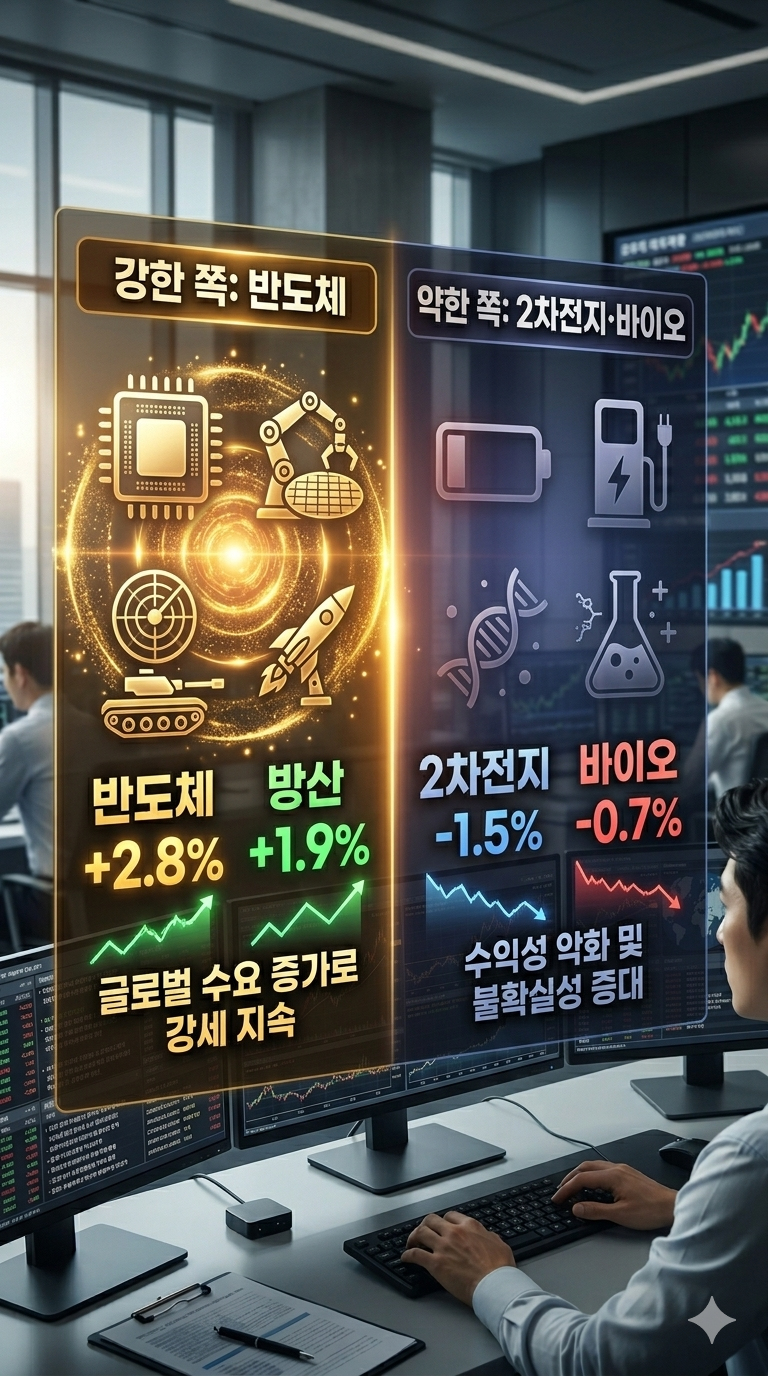 4월10일 오전중 강한섹터와 약했던 섹터