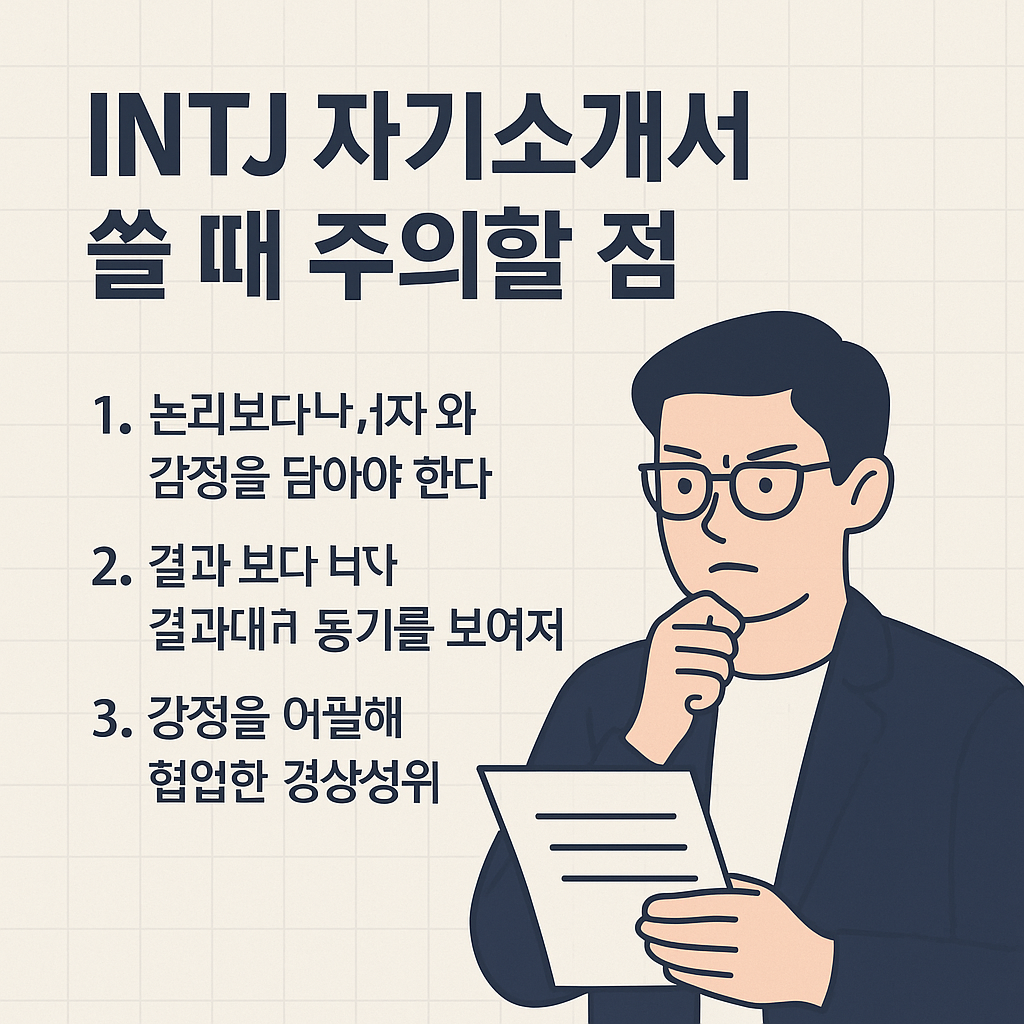 INTJ 자기소개서 쓸 때 주의할 점