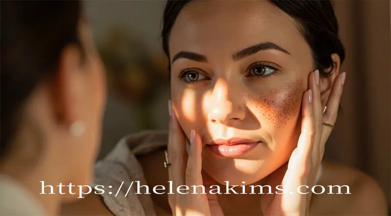 얼굴에 흑자가 있는 여성이 피부과 의사와 상담하는 이미지.