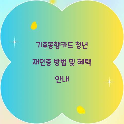 기후동행카드 청년 재인증