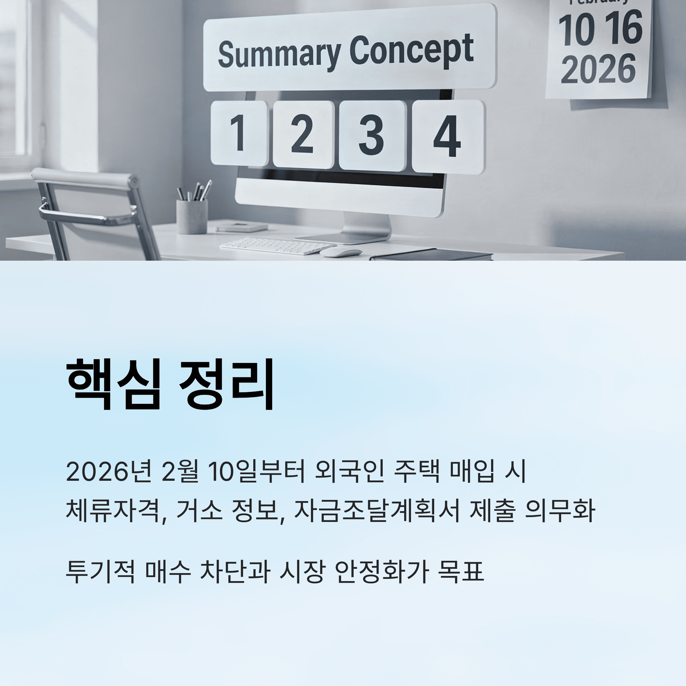 외국인 주택 매입, 2월 10일부터 신고가 바뀝니다