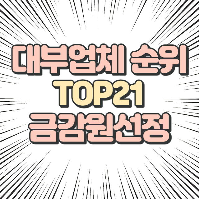 대부업체 순위 금감원 선정