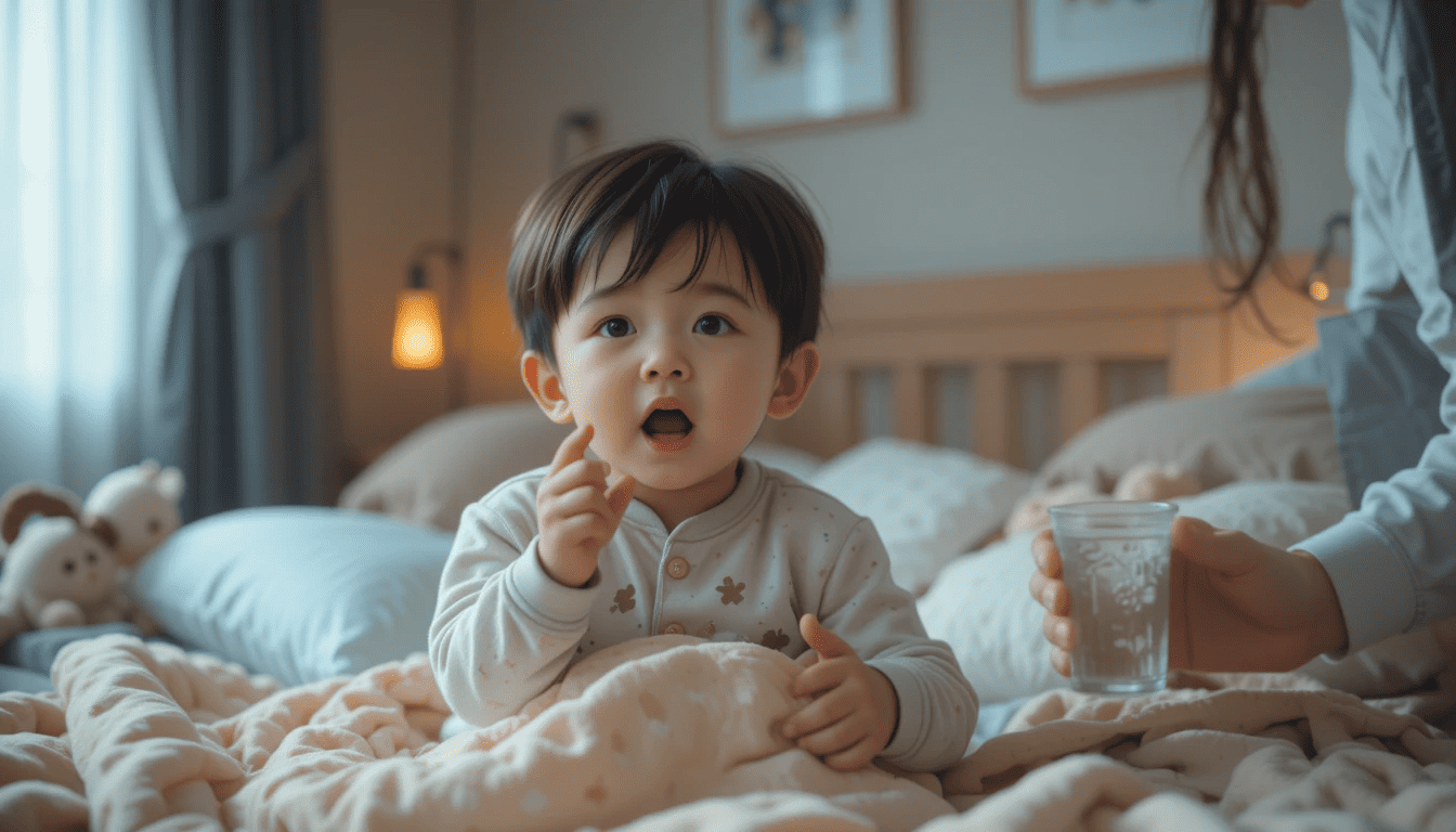 자기 전에 물 달라는 아이 관련 사진