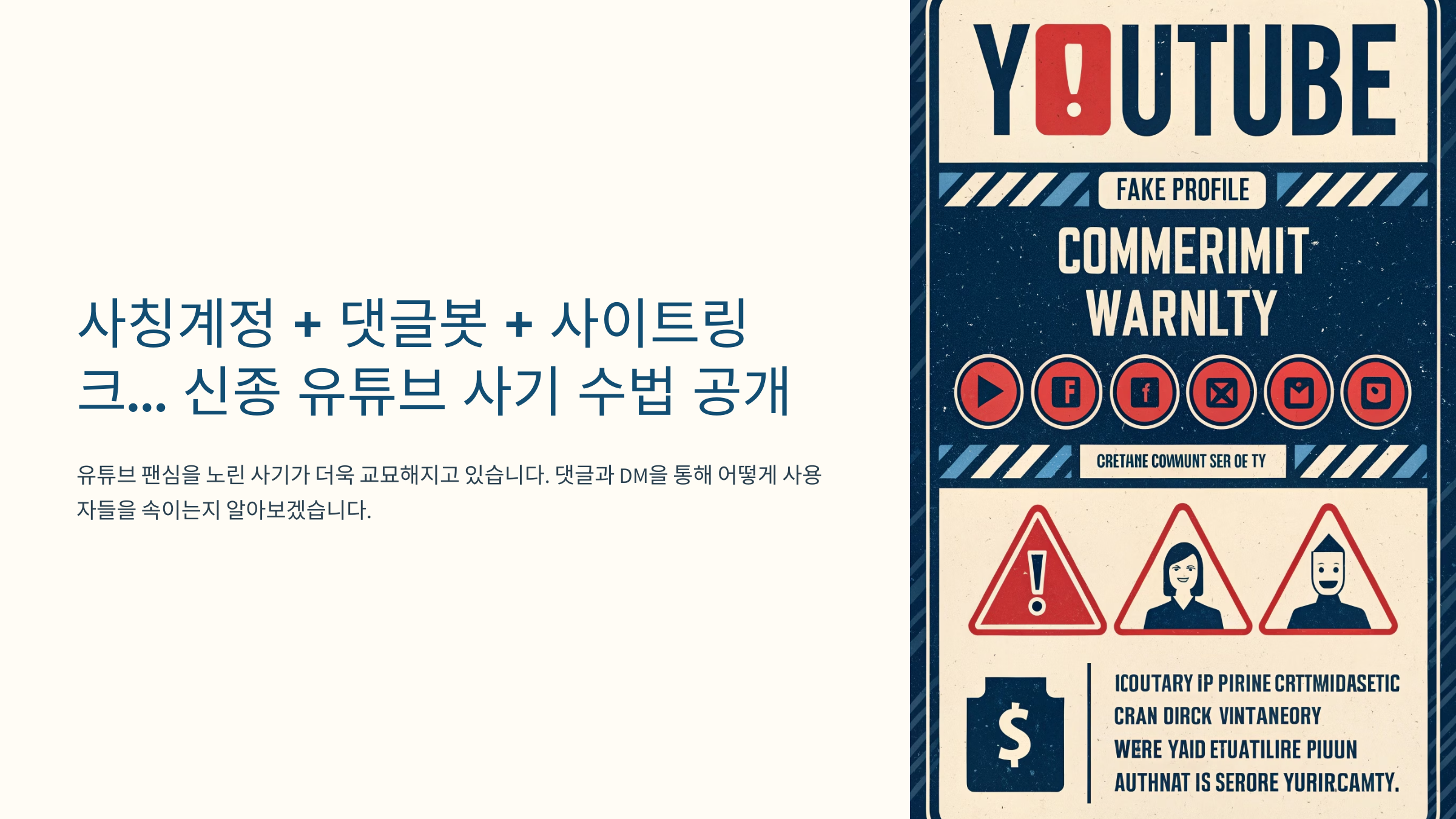 신종 유튜브 사기 수법 공개