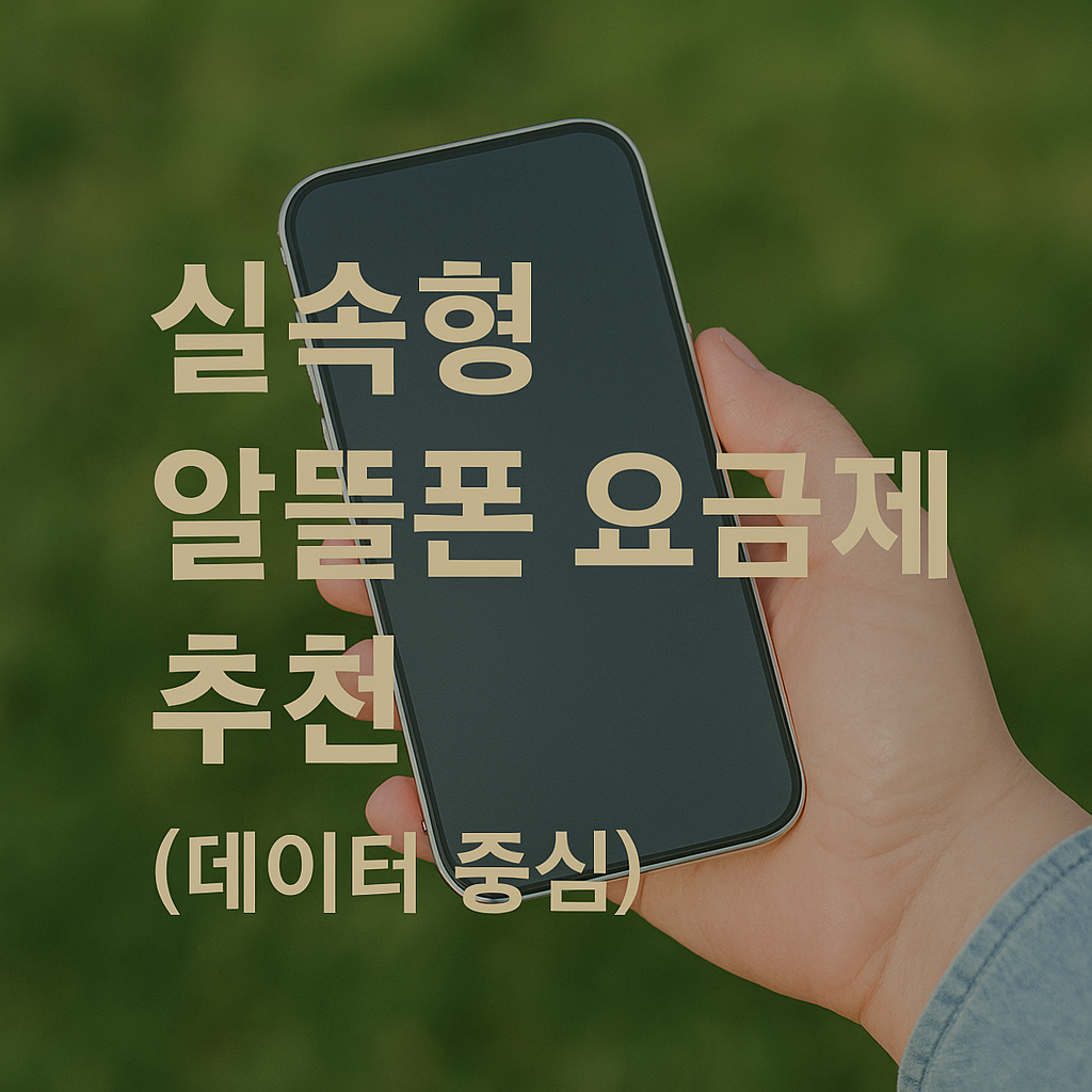 📱 실속형 알뜰폰 요금제 추천 (데이터 중심, 2025년 최신 정리)